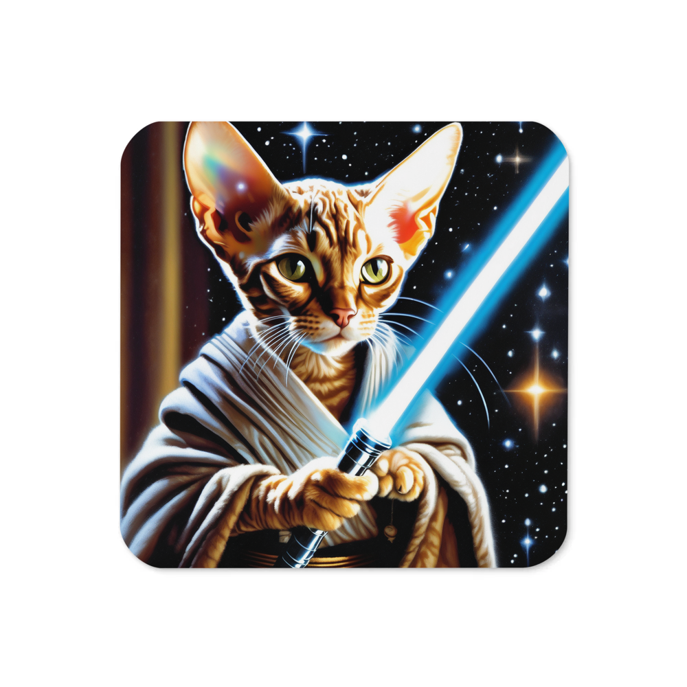 PugMug Custom Tabby Devon Rex Cat Coaster