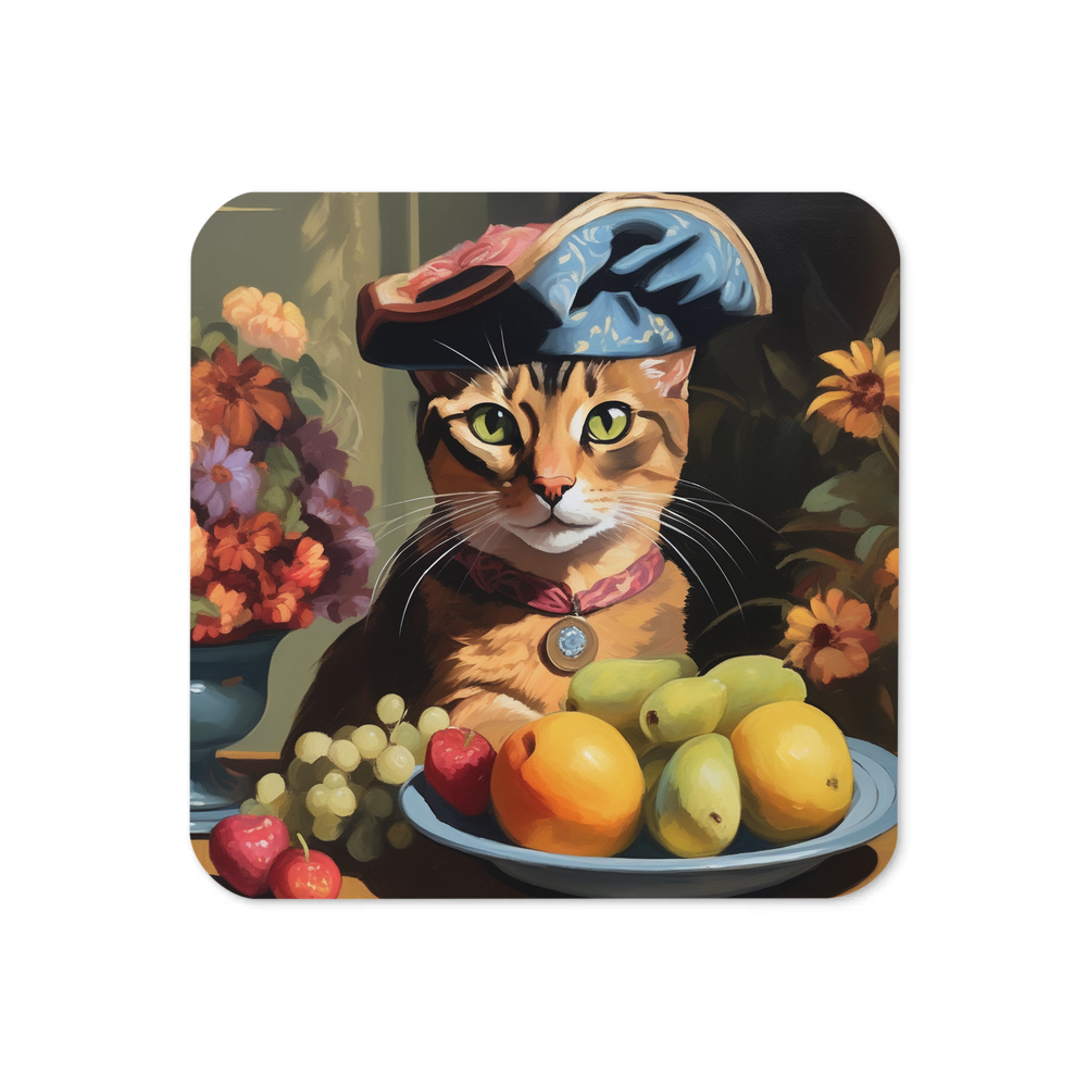 PugMug Custom Tabby Abyssinian Cat Coaster