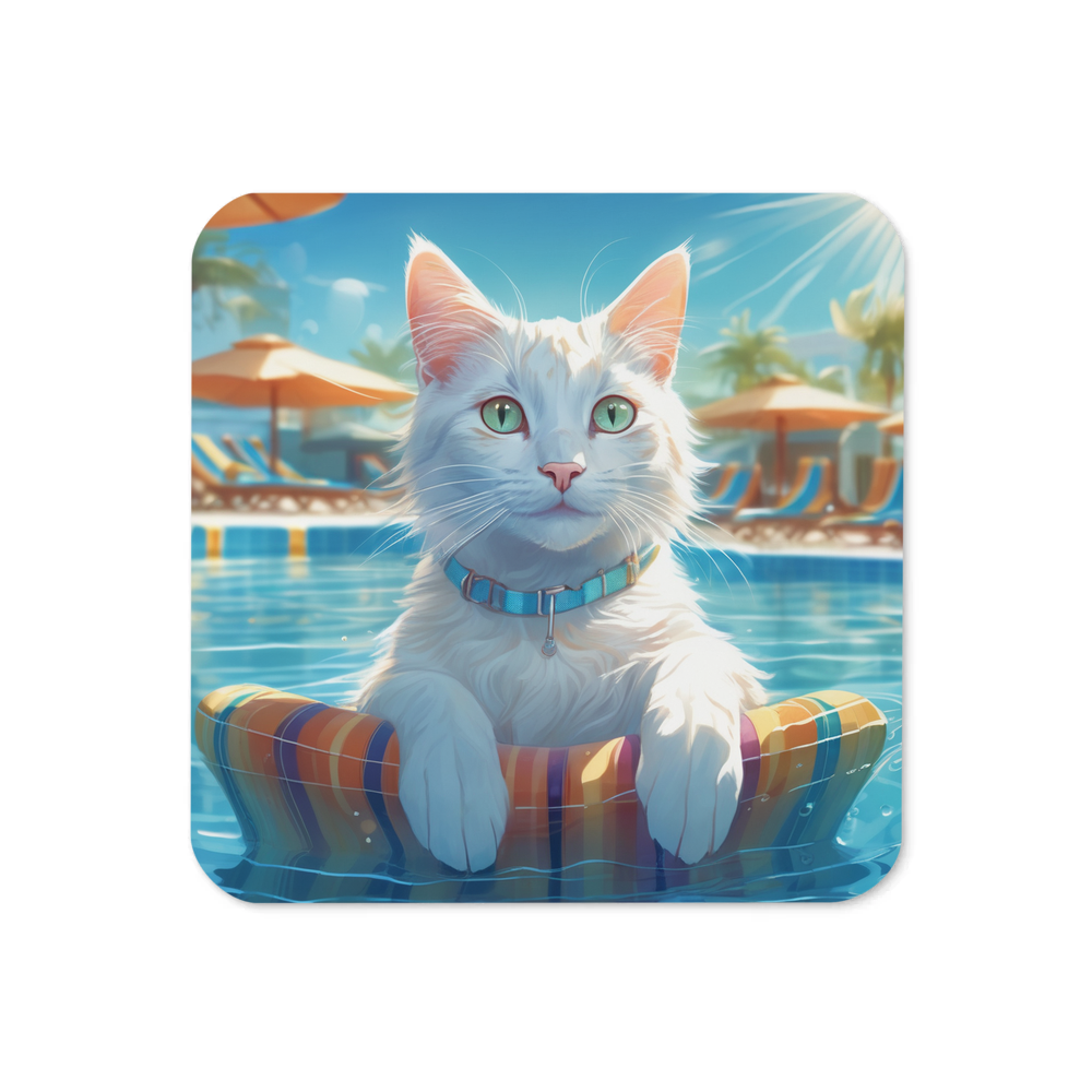 PugMug Custom White Companion Cat Coaster