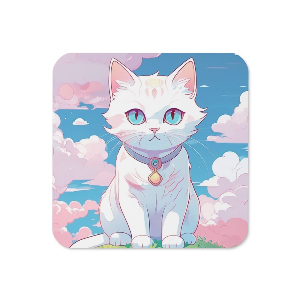 PugMug Custom White Companion Cat Coaster