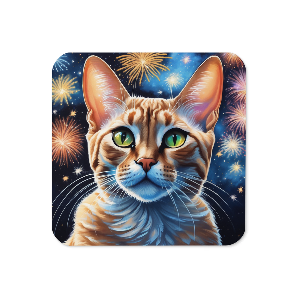 PugMug Custom Tabby Devon Rex Cat Coaster