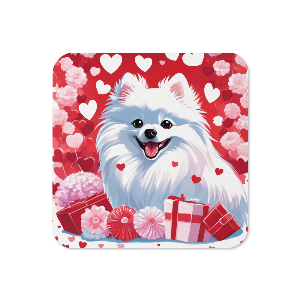 PugMug Custom White Pomeranian Coaster