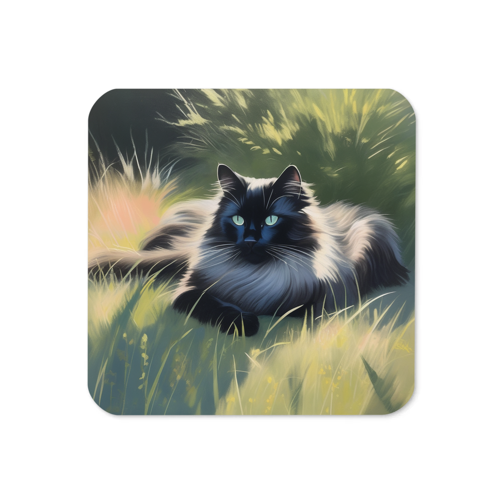 PugMug Custom Black Ragdoll Cat Coaster