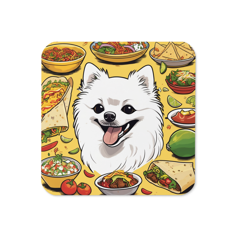 PugMug Custom White Pomeranian Coaster