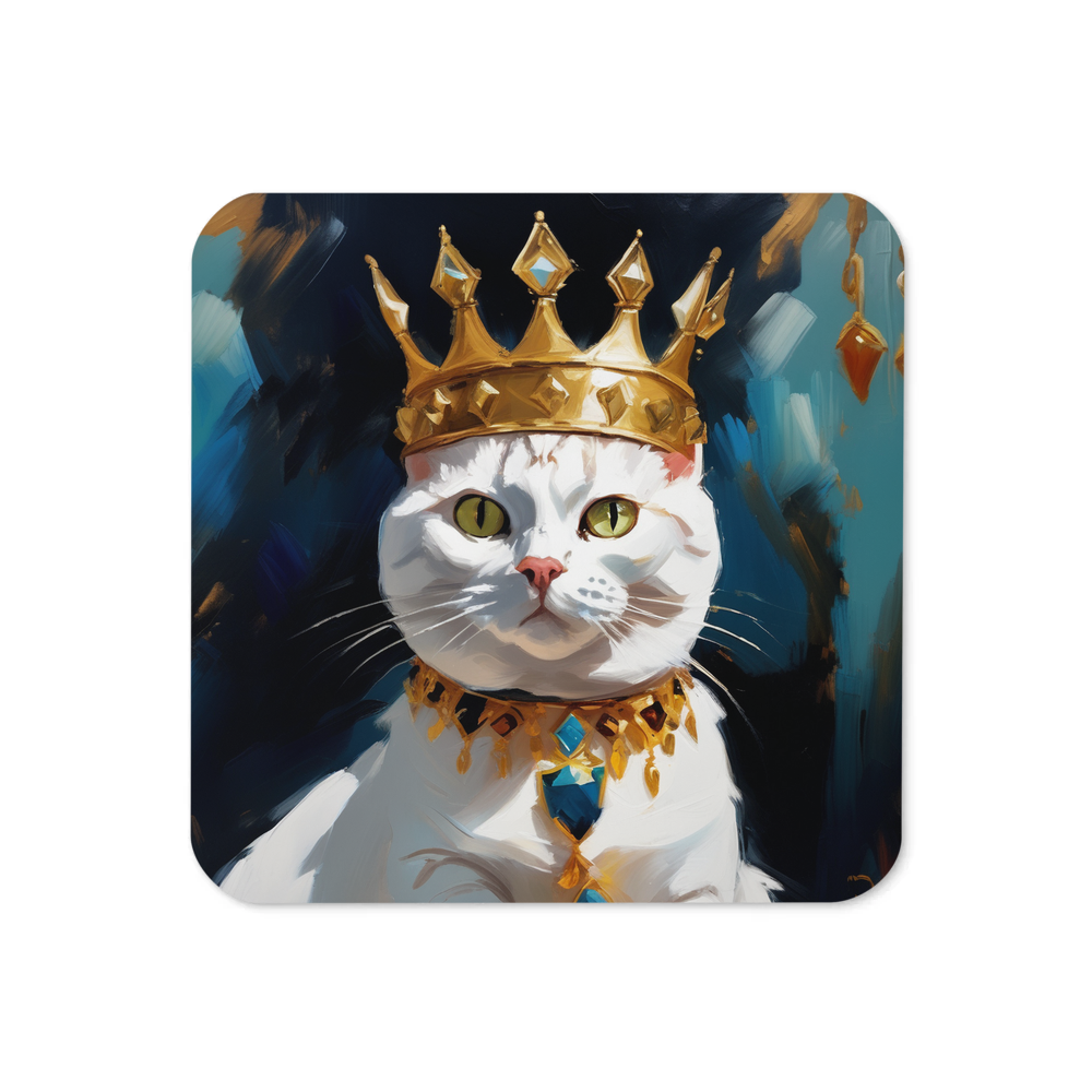PugMug Custom White American Shorthair Cat Coaster