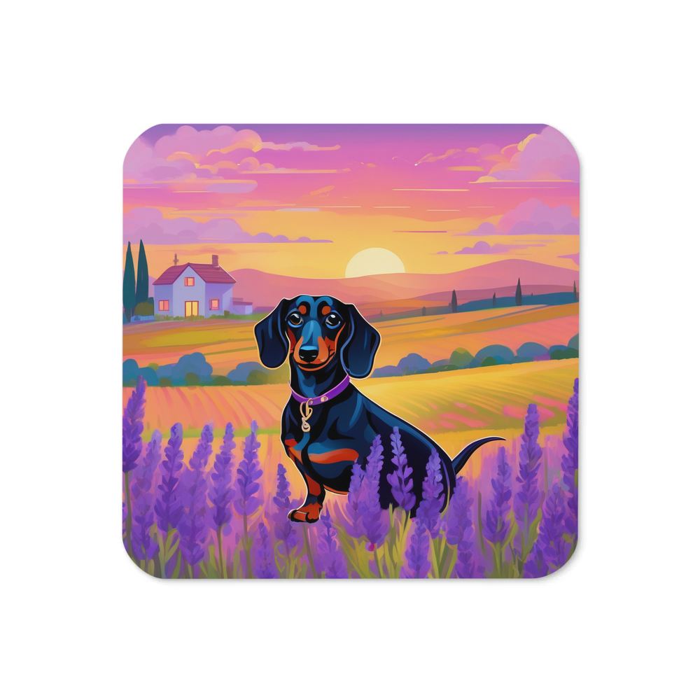 PugMug Custom Black Dachshund Coaster