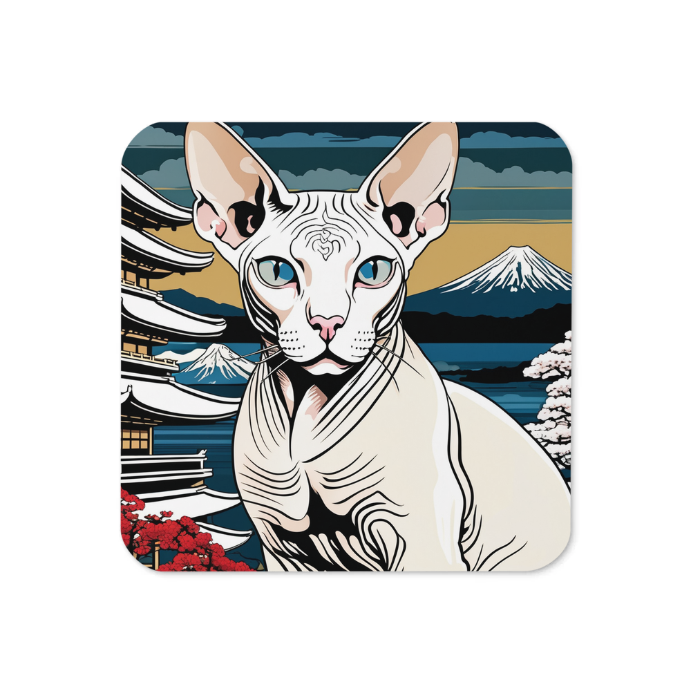 PugMug Custom White Sphynx Cat Coaster