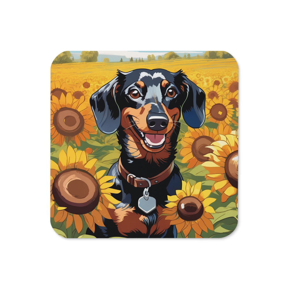 PugMug Custom Black Dachshund Coaster