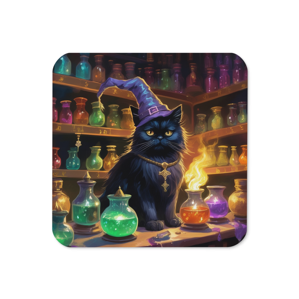 PugMug Custom Black Persian Cat Coaster