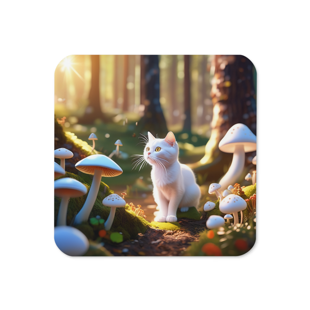 PugMug Custom White Companion Cat Coaster