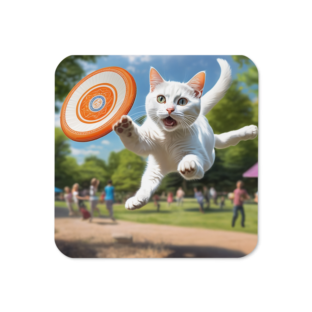 PugMug Custom White Companion Cat Coaster