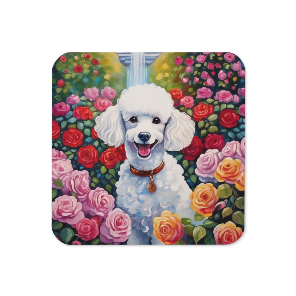 PugMug Custom White Poodle Coaster