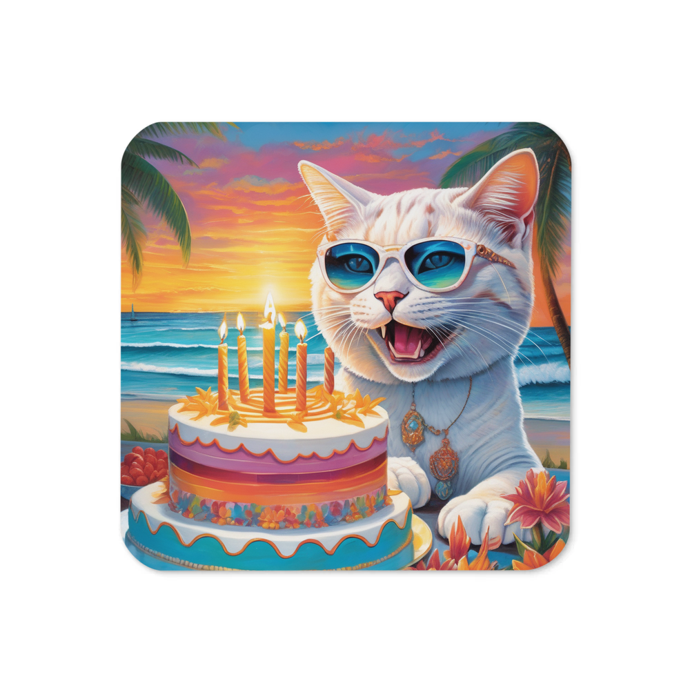 PugMug Custom White Exotic Cat Coaster