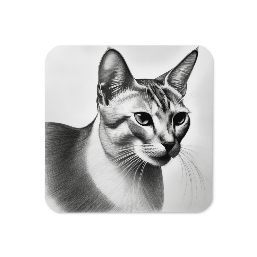 PugMug Custom White Abyssinian Cat Coaster