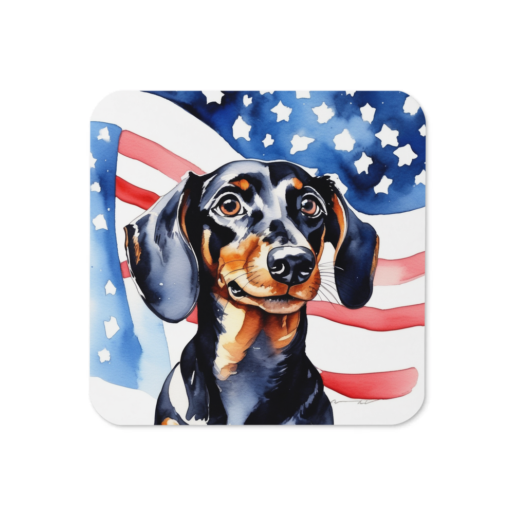 PugMug Custom Black Dachshund Coaster