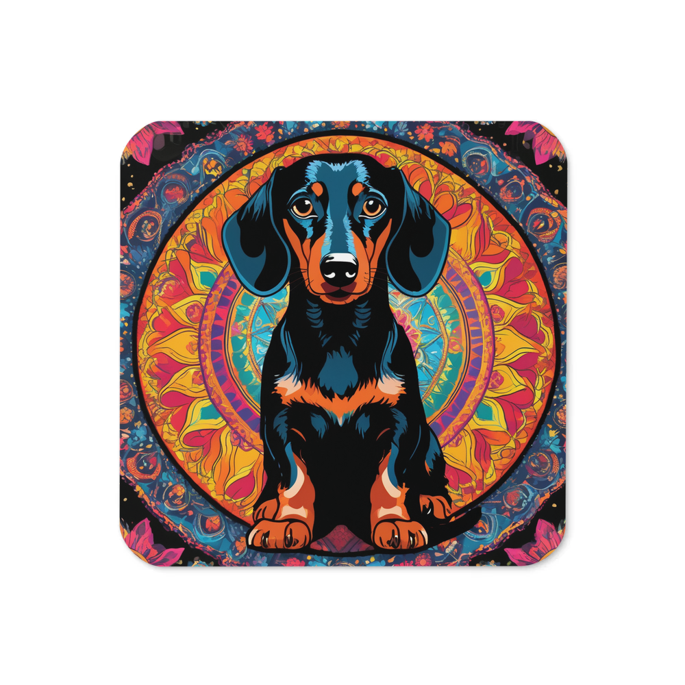PugMug Custom Black Dachshund Coaster