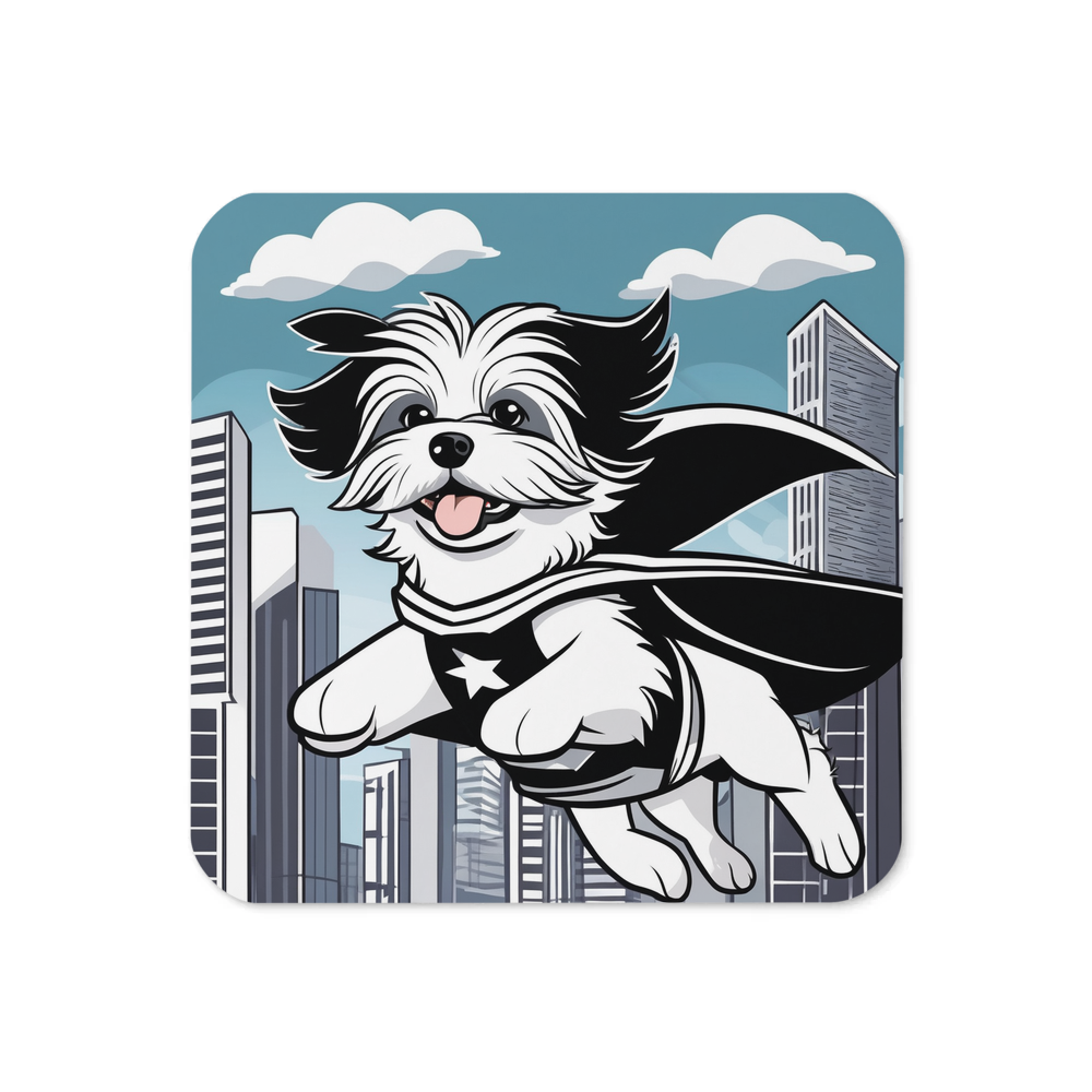 PugMug Custom Black-and-white Havanese Dog Coaster