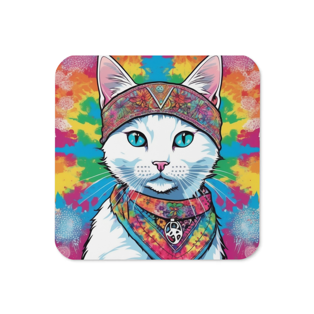 PugMug Custom White Companion Cat Coaster