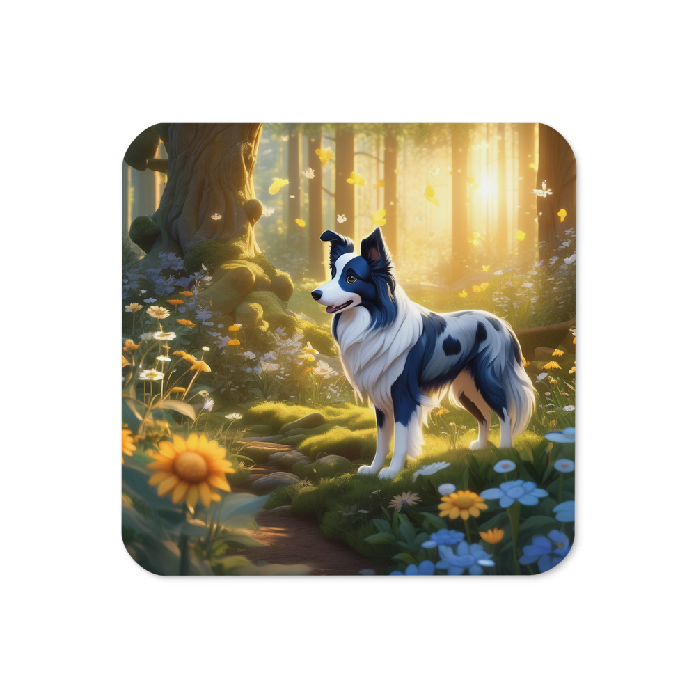 PugMug Custom Blue Merle Border Collie Coaster