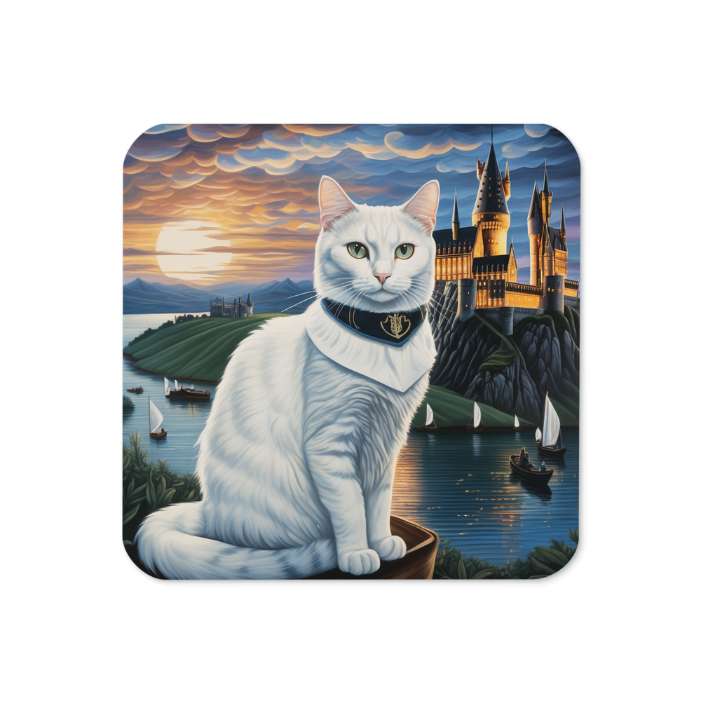 PugMug Custom White Companion Cat Coaster