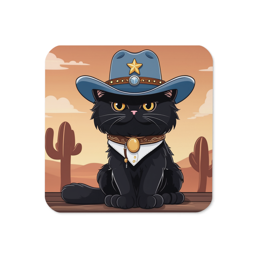 PugMug Custom Black Persian Cat Coaster