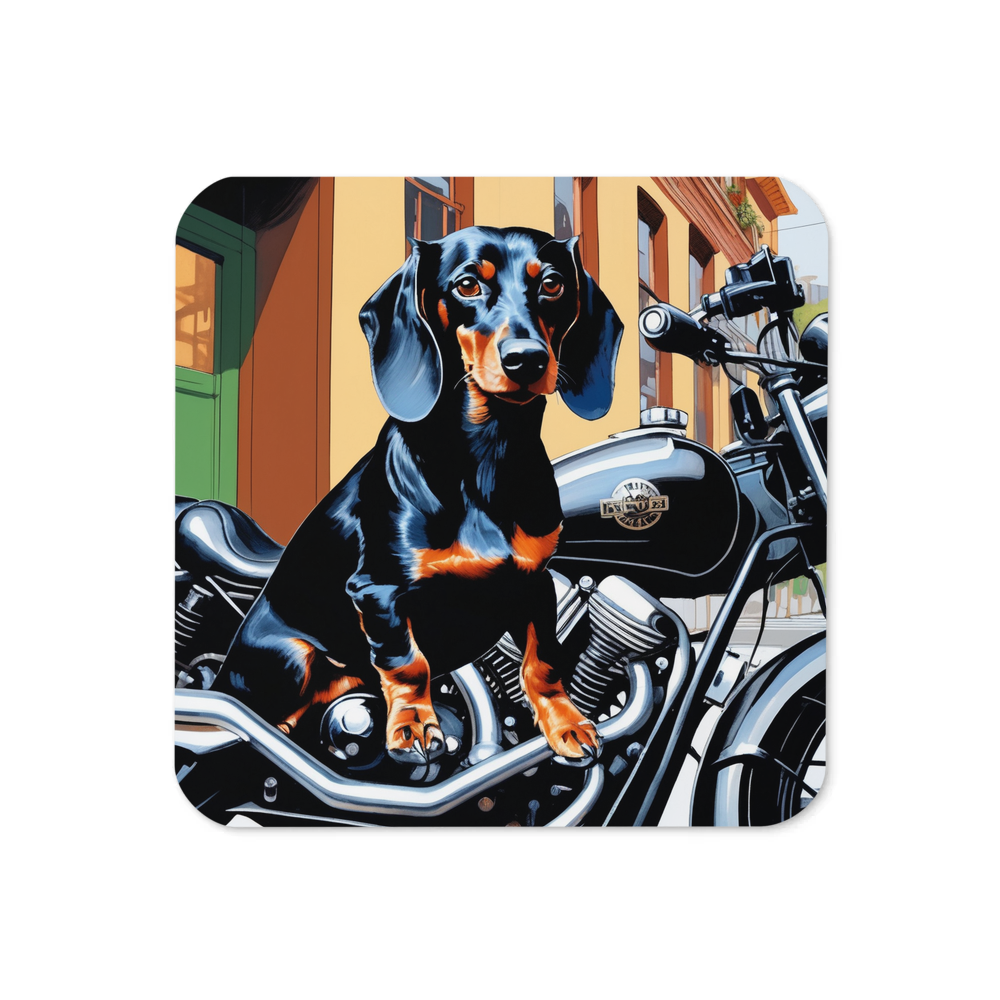 PugMug Custom Black Dachshund Coaster