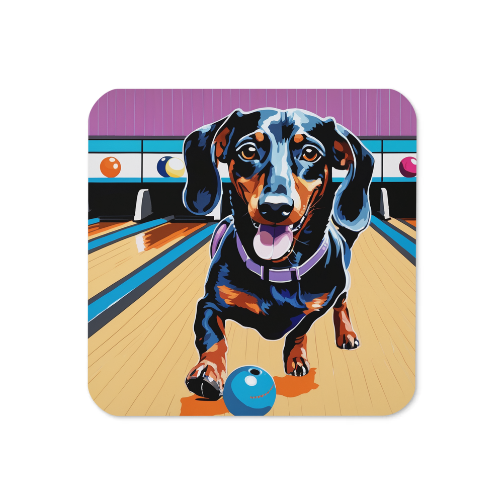 PugMug Custom Black Dachshund Coaster