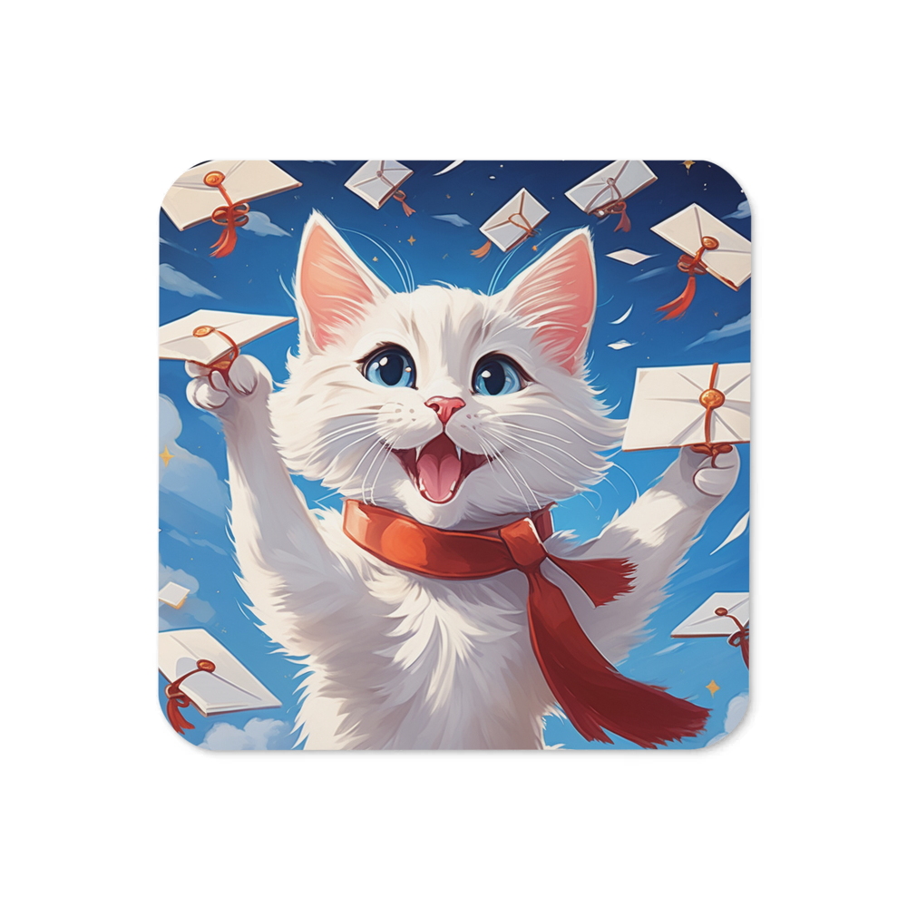 PugMug Custom White Companion Cat Coaster