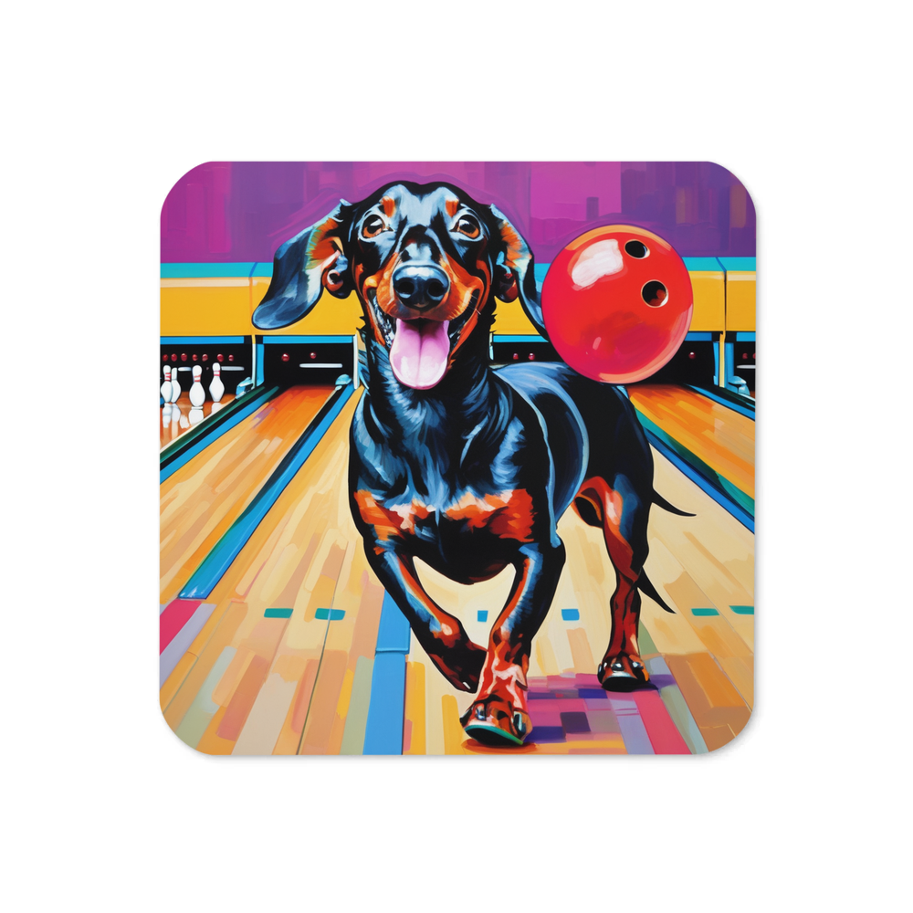 PugMug Custom Black Dachshund Coaster