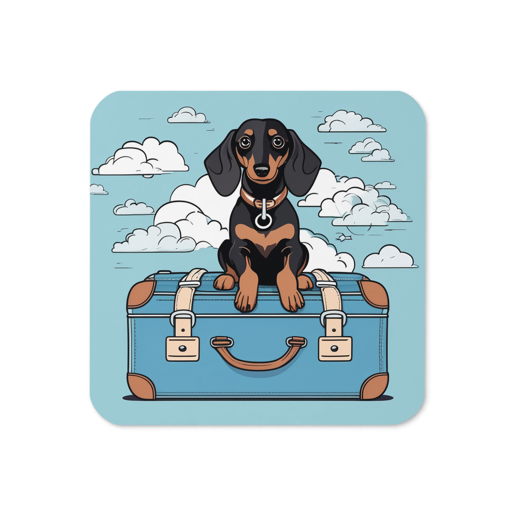 PugMug Custom Black Dachshund Coaster