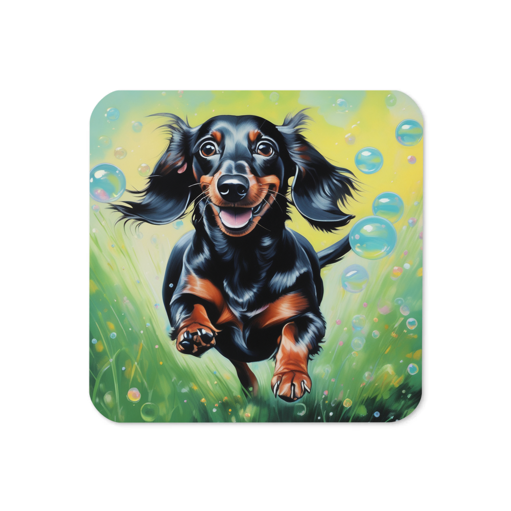 PugMug Custom Black Dachshund Coaster