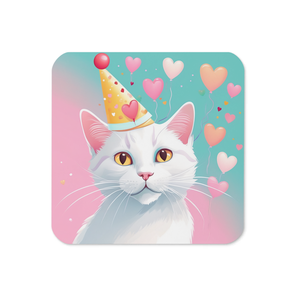 PugMug Custom White Companion Cat Coaster