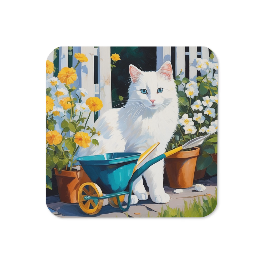 PugMug Custom White Companion Cat Coaster