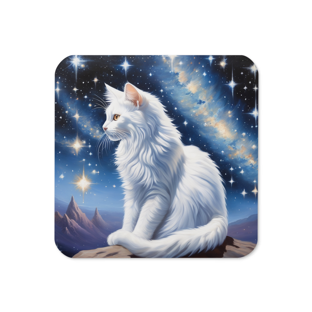 PugMug Custom White Companion Cat Coaster