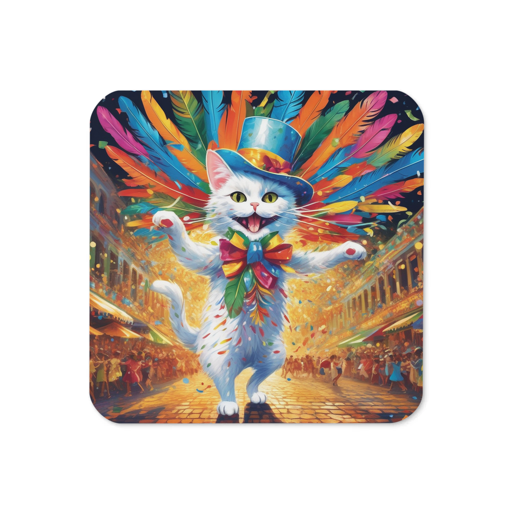 PugMug Custom White Companion Cat Coaster