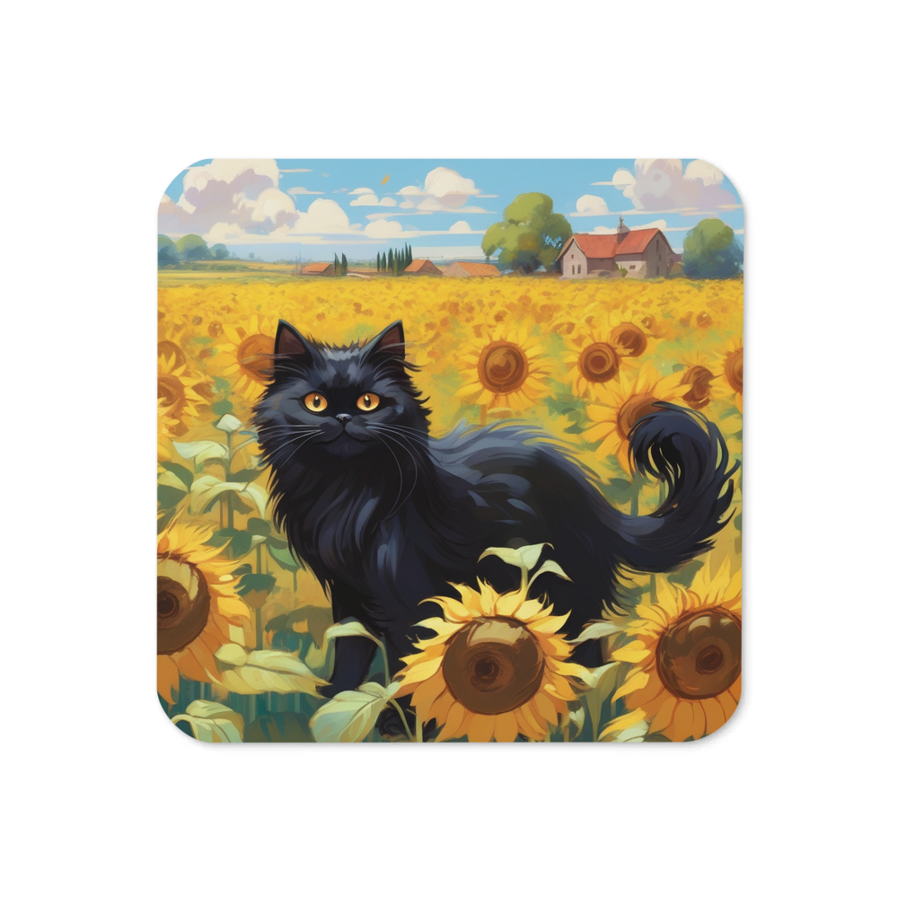 PugMug Custom Black Persian Cat Coaster