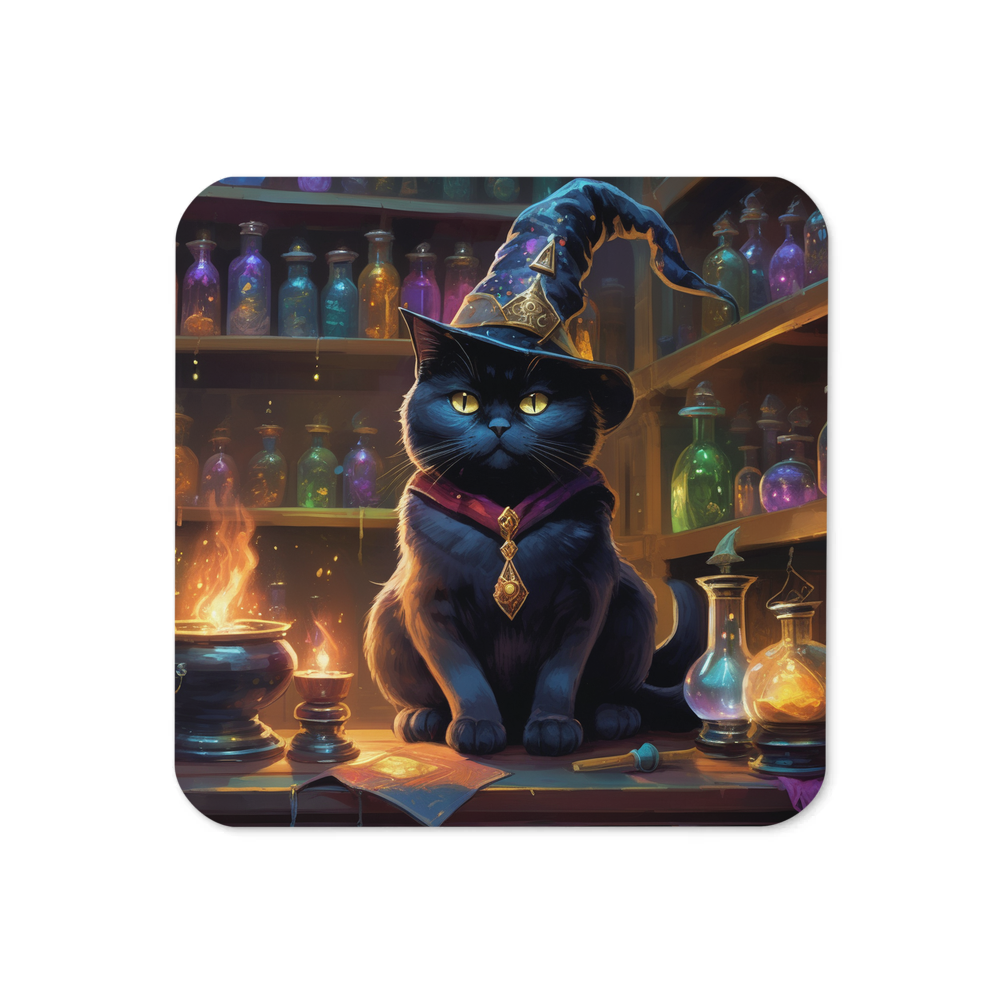 PugMug Custom Black British Shorthair Cat Coaster