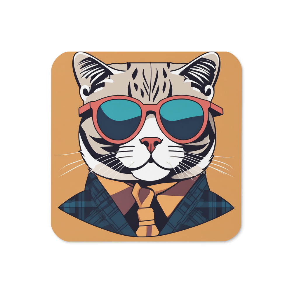 PugMug Custom Tabby Scottish Fold Cat Coaster