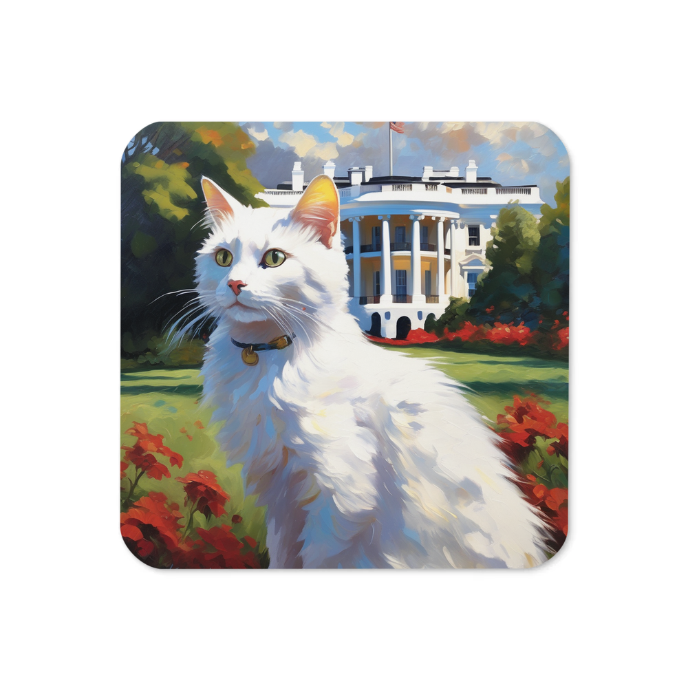 PugMug Custom White Companion Cat Coaster