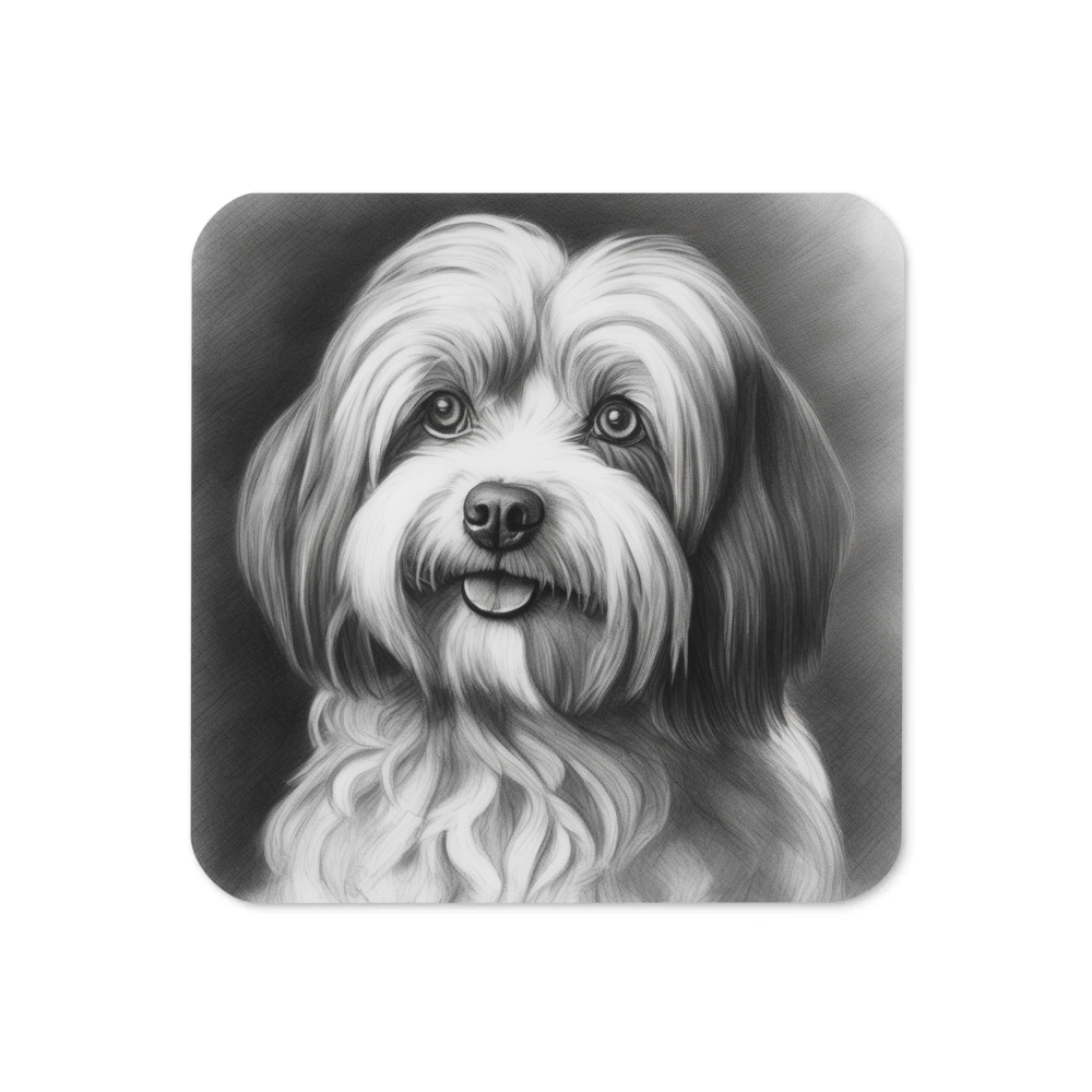 PugMug Custom Black-and-white Havanese Dog Coaster