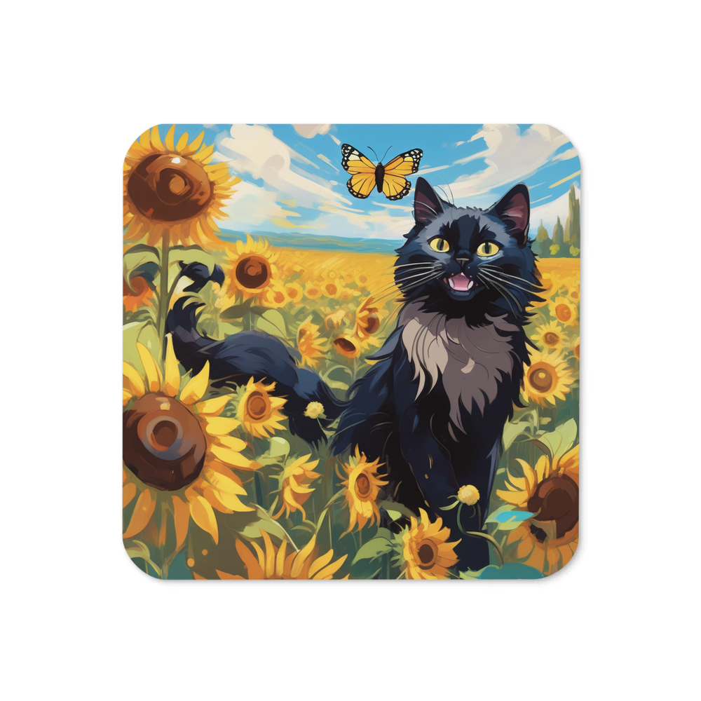 PugMug Custom Black Ragdoll Cat Coaster