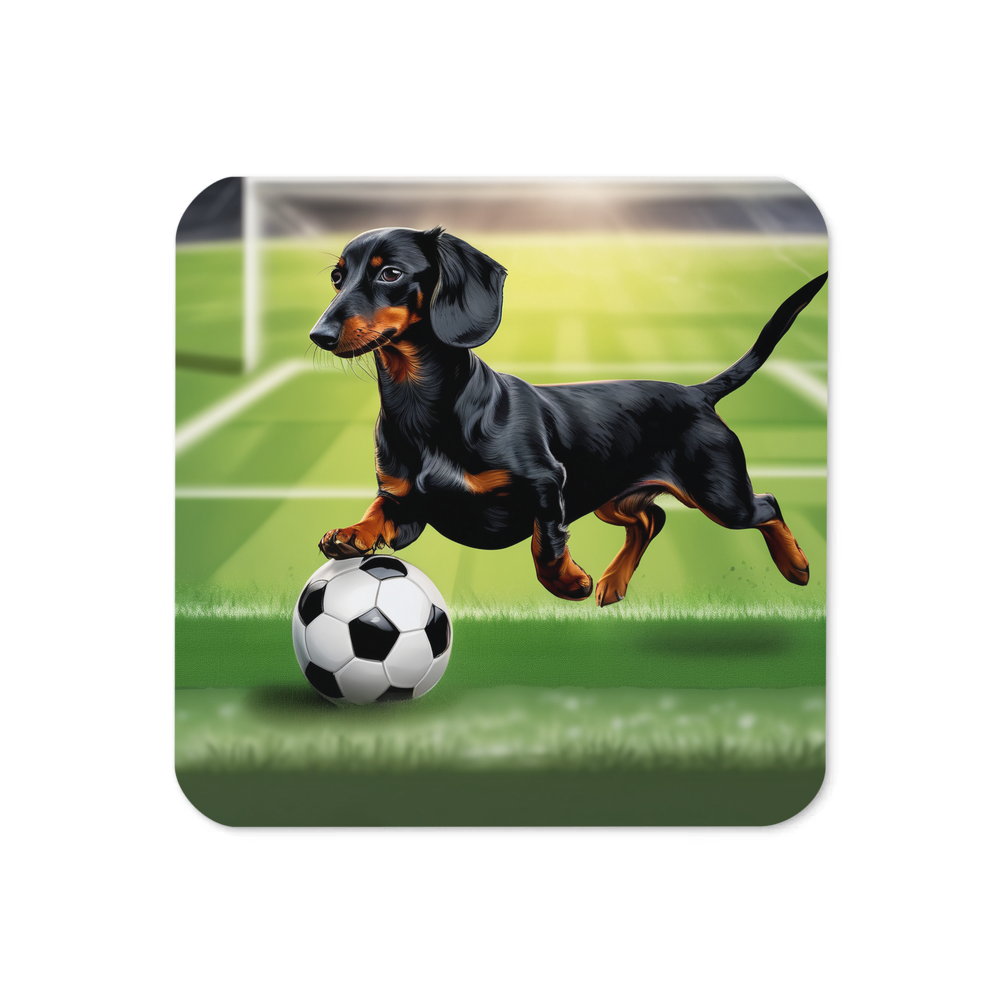 PugMug Custom Black Dachshund Coaster