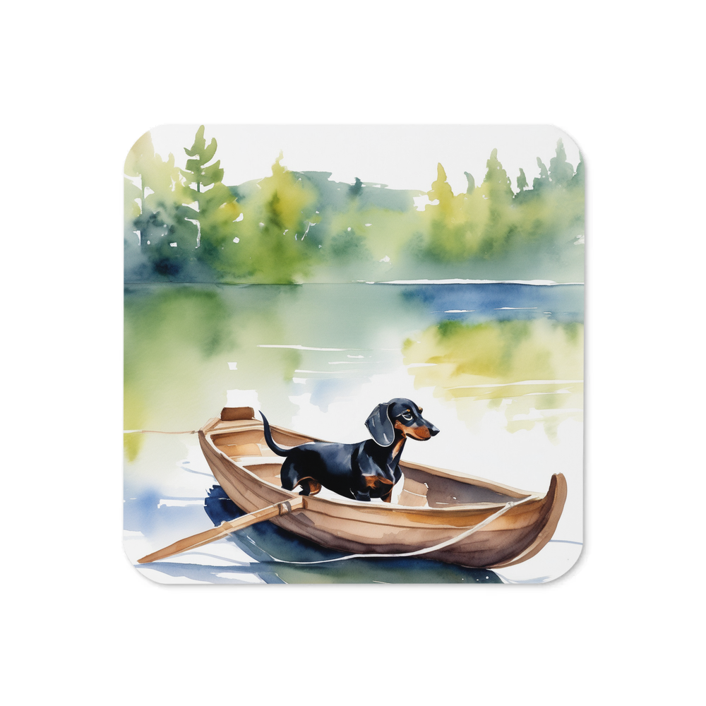 PugMug Custom Black Dachshund Coaster