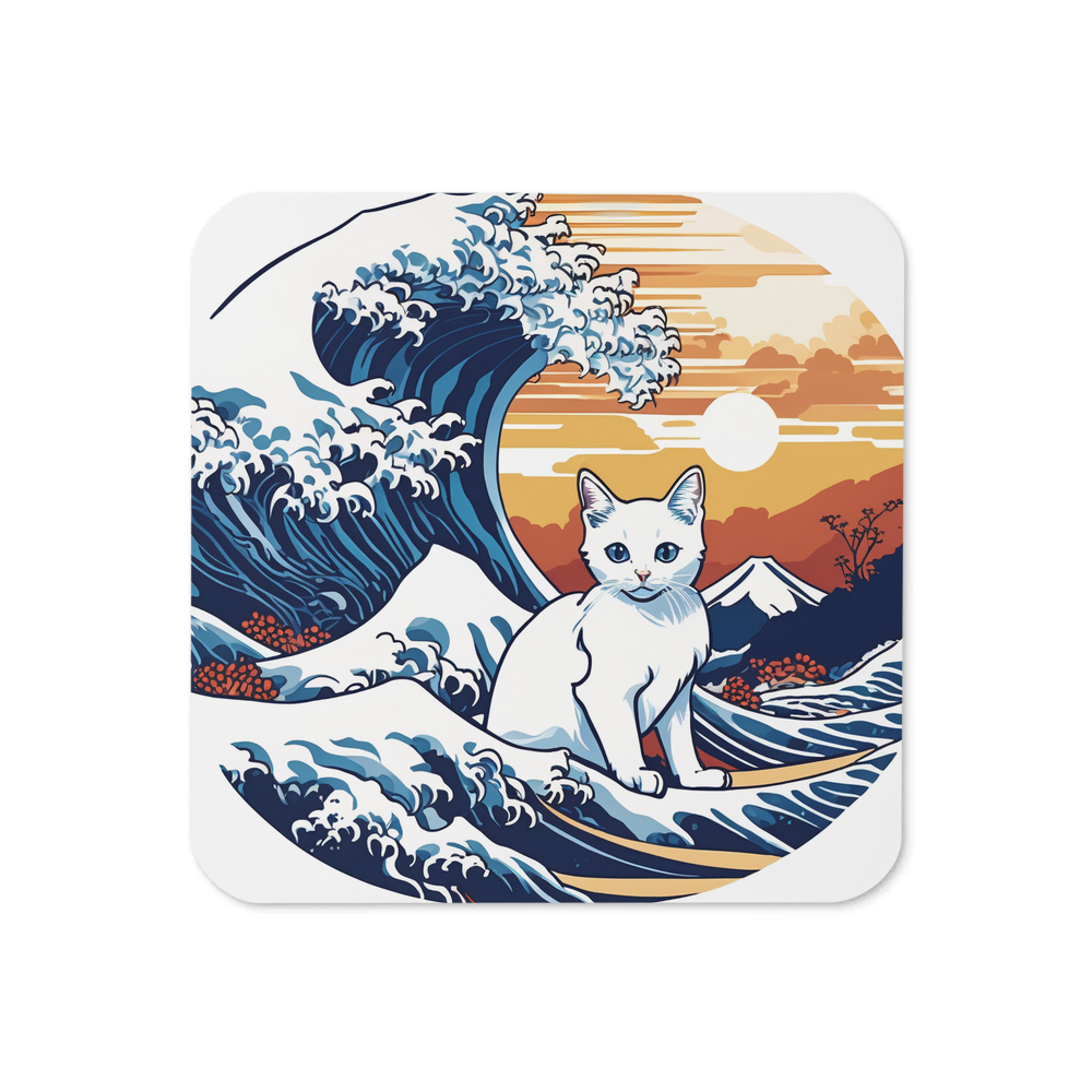 PugMug Custom White Companion Cat Coaster