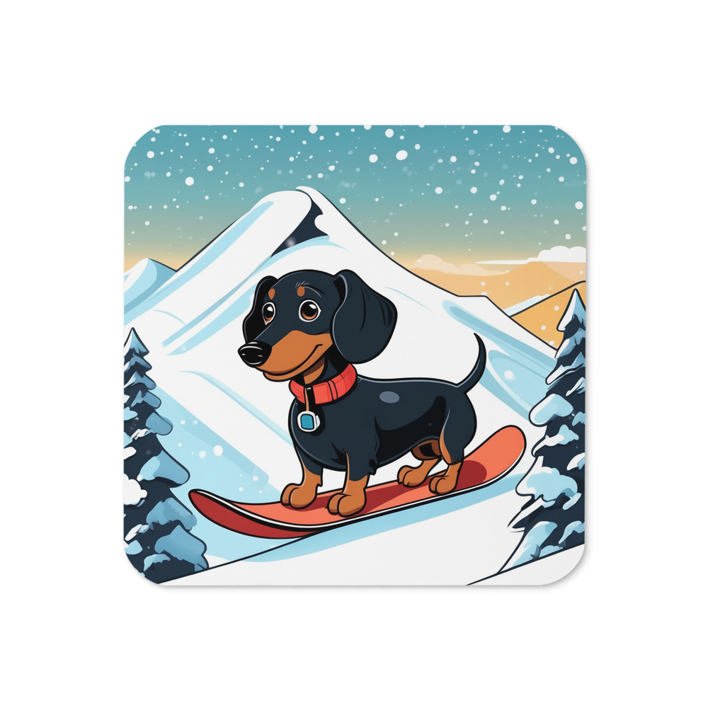 PugMug Custom Black Dachshund Coaster