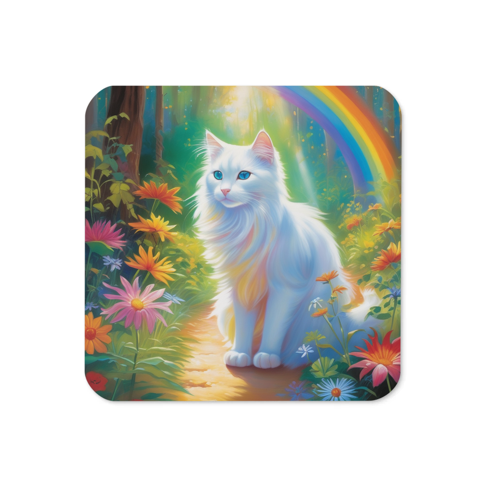 PugMug Custom White Companion Cat Coaster