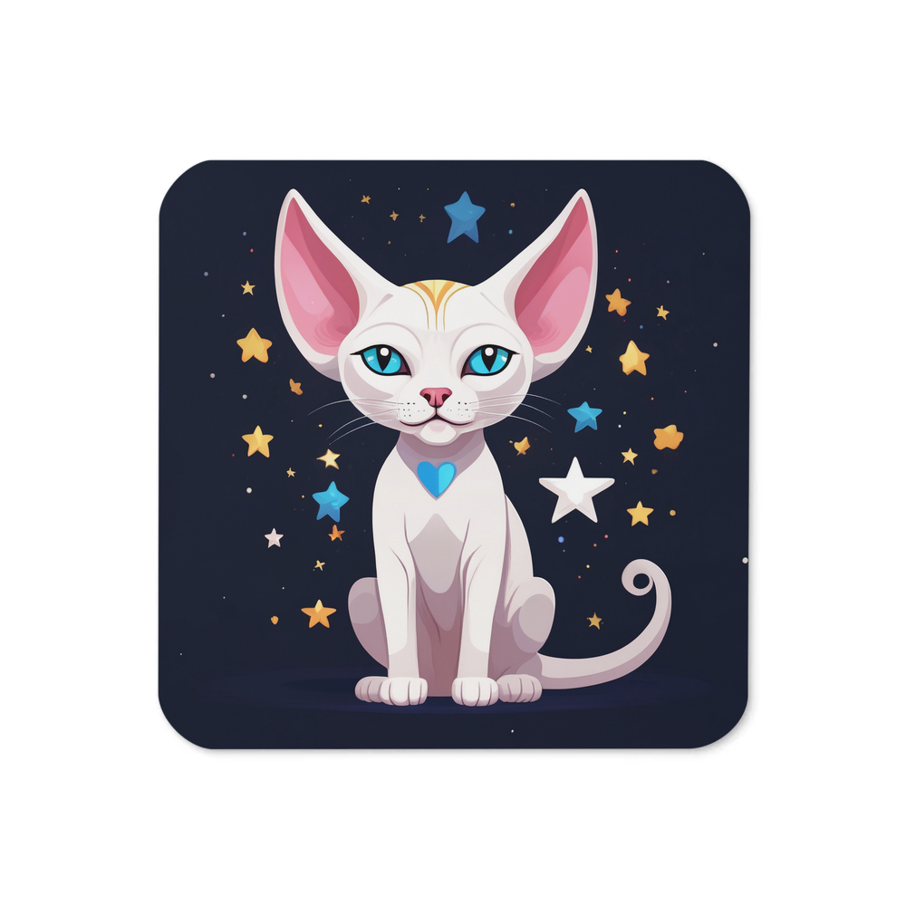 PugMug Custom White Sphynx Cat Coaster