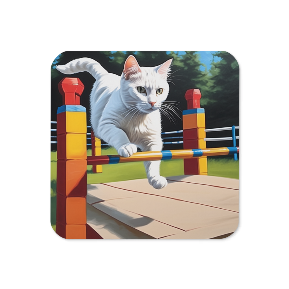 PugMug Custom White Companion Cat Coaster