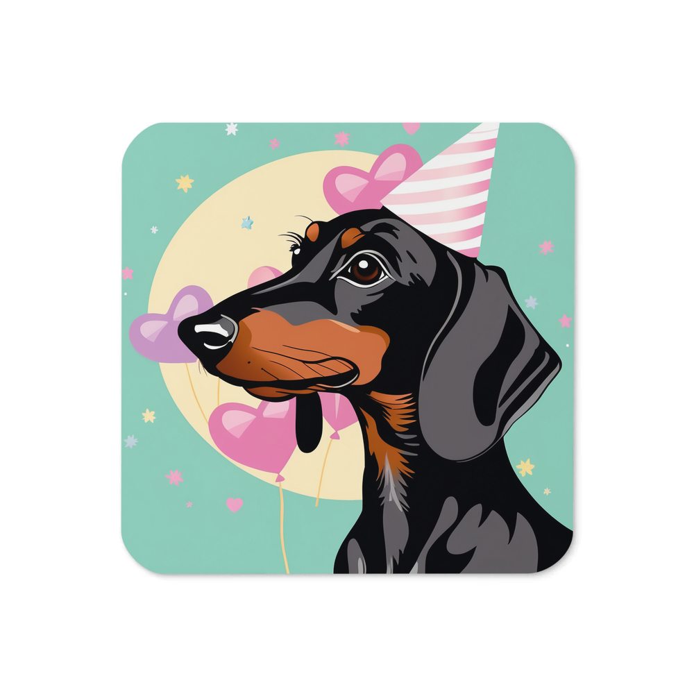 PugMug Custom Black Dachshund Coaster