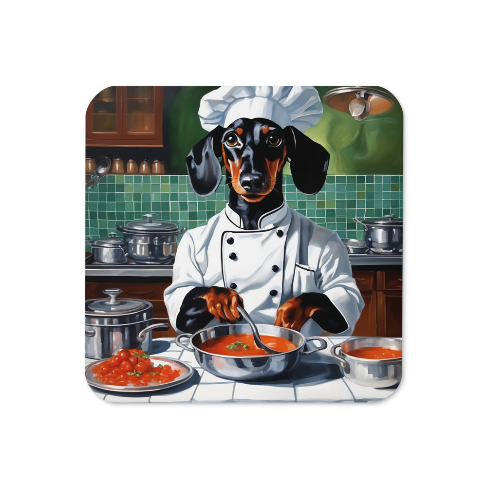 PugMug Custom Black Dachshund Coaster